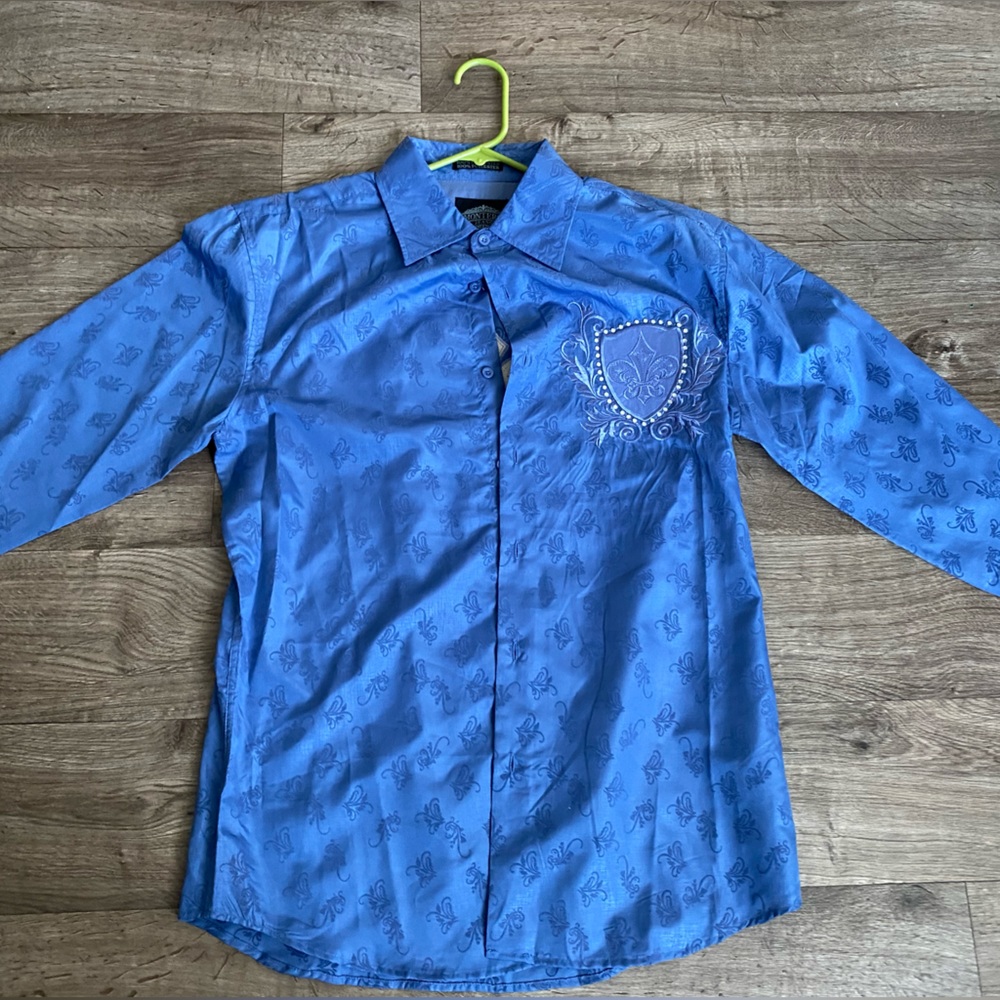 MONTERO Men's Western Casual Button Up Embellished Shirt size M